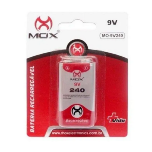 Bateria 9v Recarregável 240 Mah Ni-mh Mo-9v240 Mox